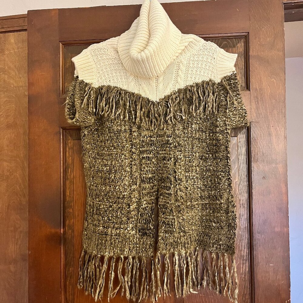 Thakoon Addition Fringe Cable-knit Wool-blend Turtleneck Sweater, Size XS